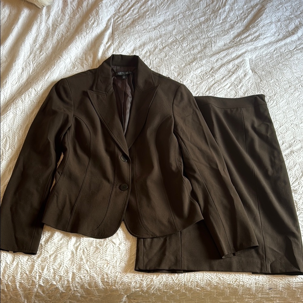 Lafayette 148 Brown Blazer and Skirt Set